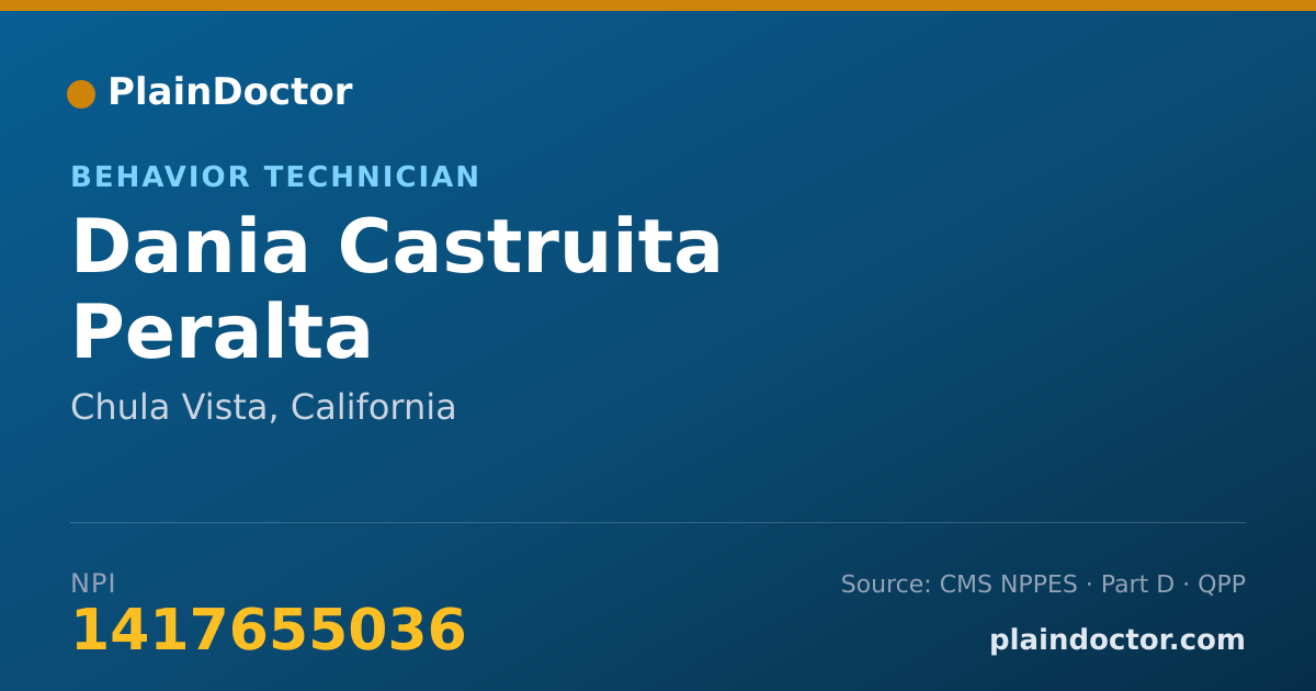 Shareable card for Dania Castruita Peralta - Behavior Technician, Chula Vista, CA