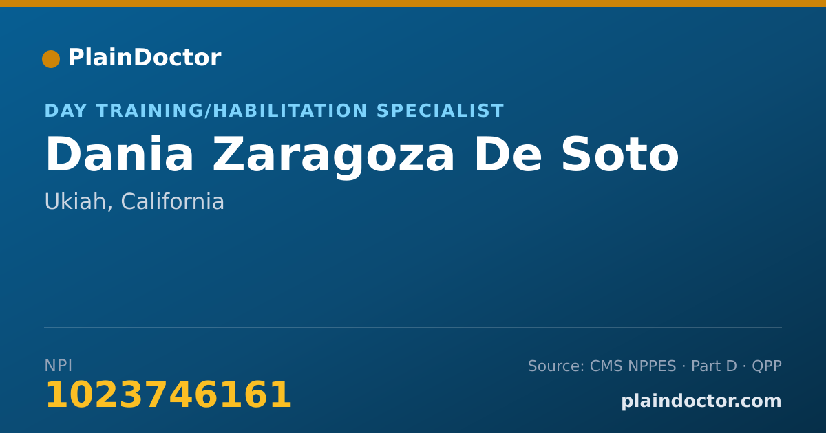 Shareable card for Dania Zaragoza De Soto - Day Training/Habilitation Specialist, Ukiah, CA