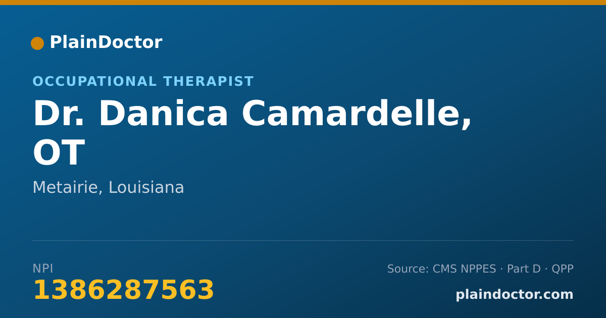 Shareable card for Danica Camardelle, OT - Occupational Therapist, Metairie, LA