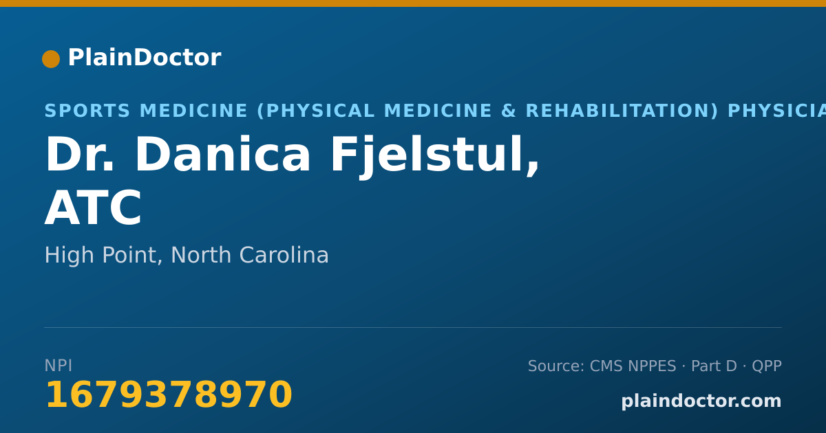 Shareable card for Danica Fjelstul, ATC - Sports Medicine (Physical Medicine & Rehabilitation) Physician, High Point, NC