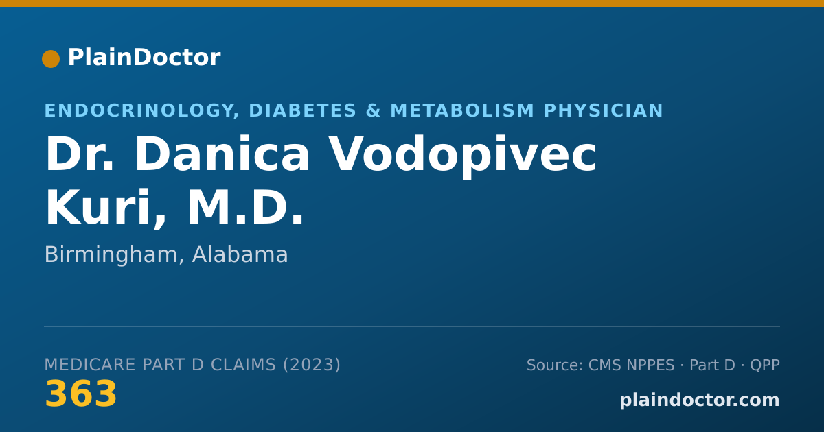 Shareable card for Danica Vodopivec Kuri, M.D. - Endocrinology, Diabetes & Metabolism Physician, Birmingham, AL