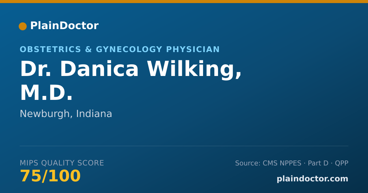 Shareable card for Danica Wilking, M.D. - Obstetrics & Gynecology Physician, Newburgh, IN