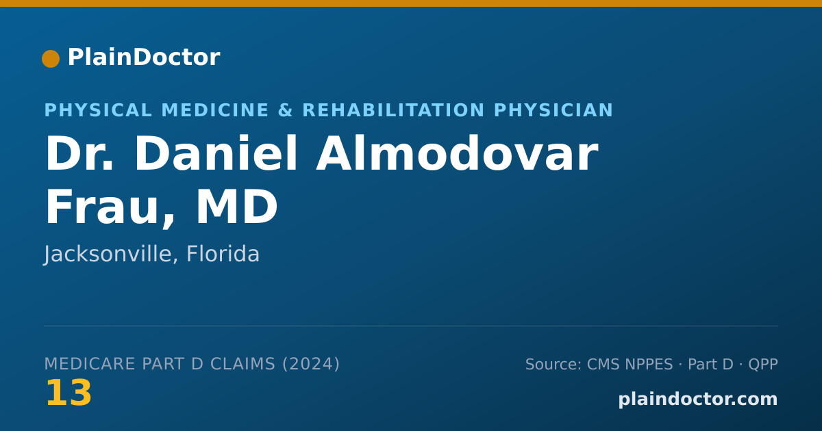Shareable card for Daniel Almodovar Frau, MD - Physical Medicine & Rehabilitation Physician, Jacksonville, FL