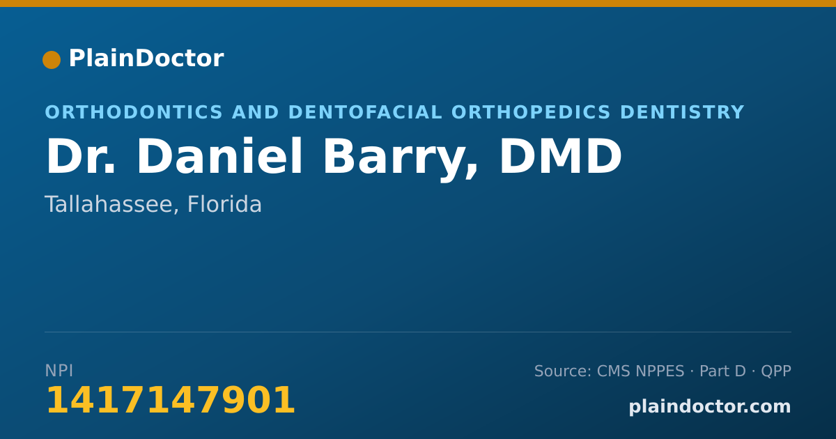 Shareable card for Daniel Barry, DMD - Orthodontics and Dentofacial Orthopedics Dentistry, Tallahassee, FL