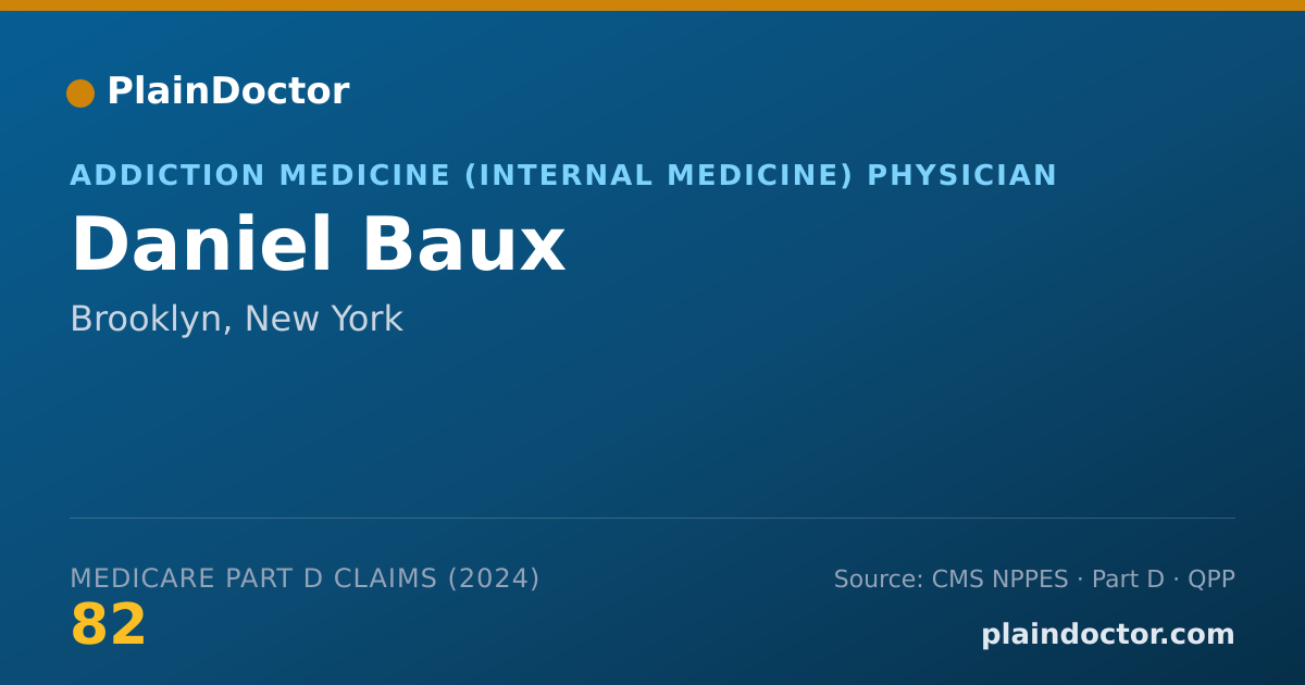 Shareable card for Daniel Baux - Addiction Medicine (Internal Medicine) Physician, Brooklyn, NY