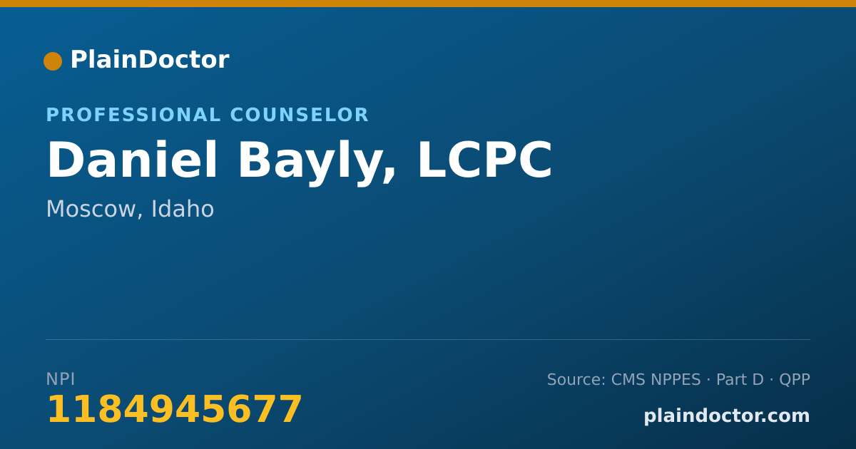 Shareable card for Daniel Bayly, LCPC - Professional Counselor, Moscow, ID