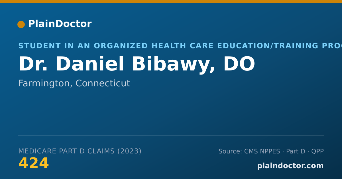 Shareable card for Daniel Bibawy, DO - Student in an Organized Health Care Education/Training Program, Farmington, CT