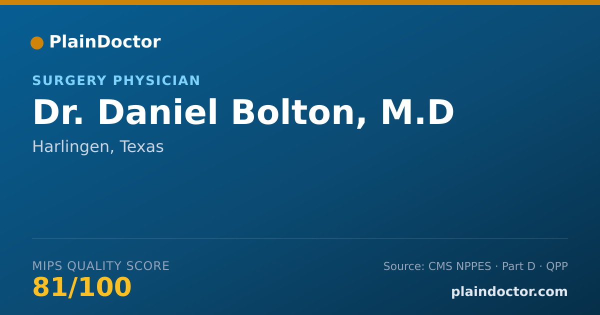 Shareable card for Daniel Bolton, M.D - Surgery Physician, Harlingen, TX