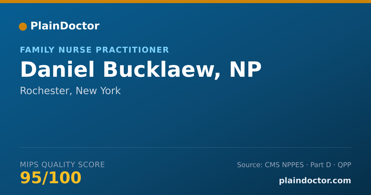 Shareable card for Daniel Bucklaew, NP - Family Nurse Practitioner, Rochester, NY