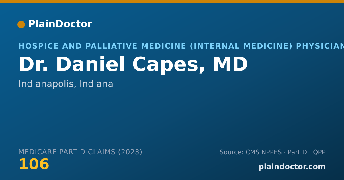 Shareable card for Daniel Capes, MD - Hospice and Palliative Medicine (Internal Medicine) Physician, Indianapolis, IN