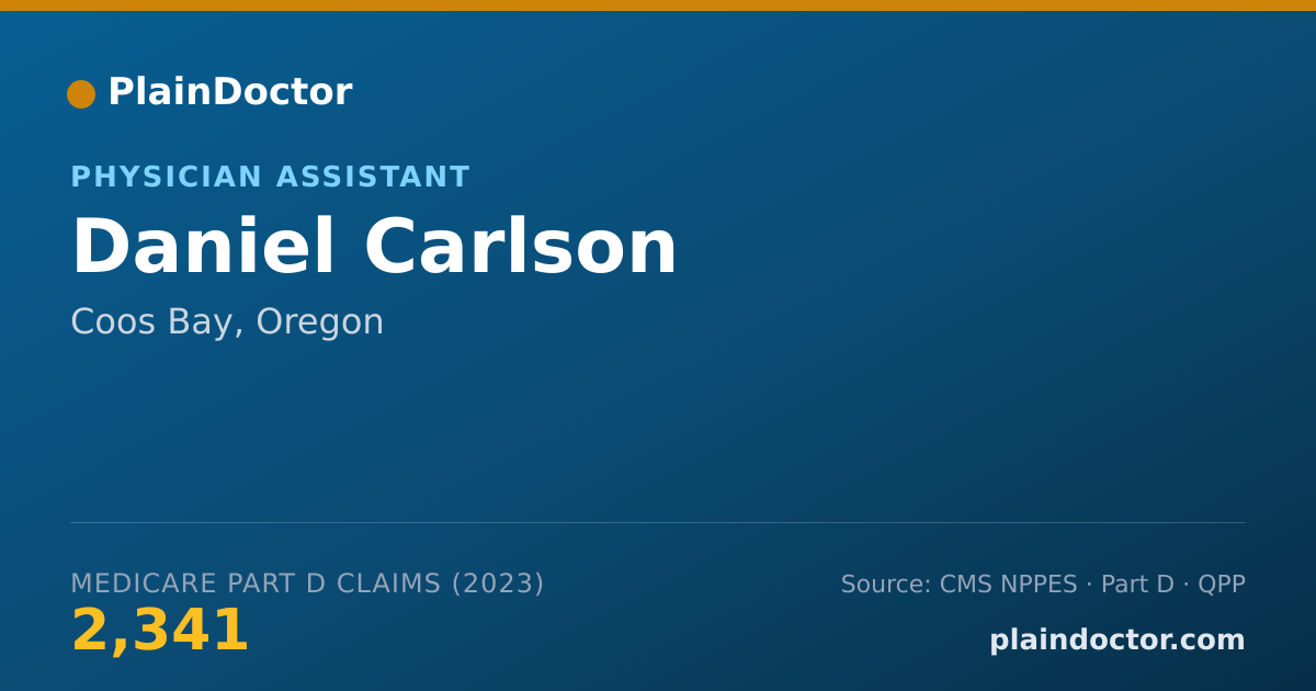 Shareable card for Daniel Carlson - Physician Assistant, Coos Bay, OR