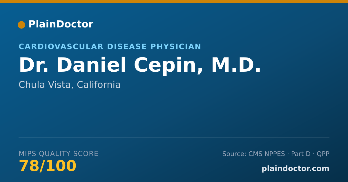 Shareable card for Daniel Cepin, M.D. - Cardiovascular Disease Physician, Chula Vista, CA