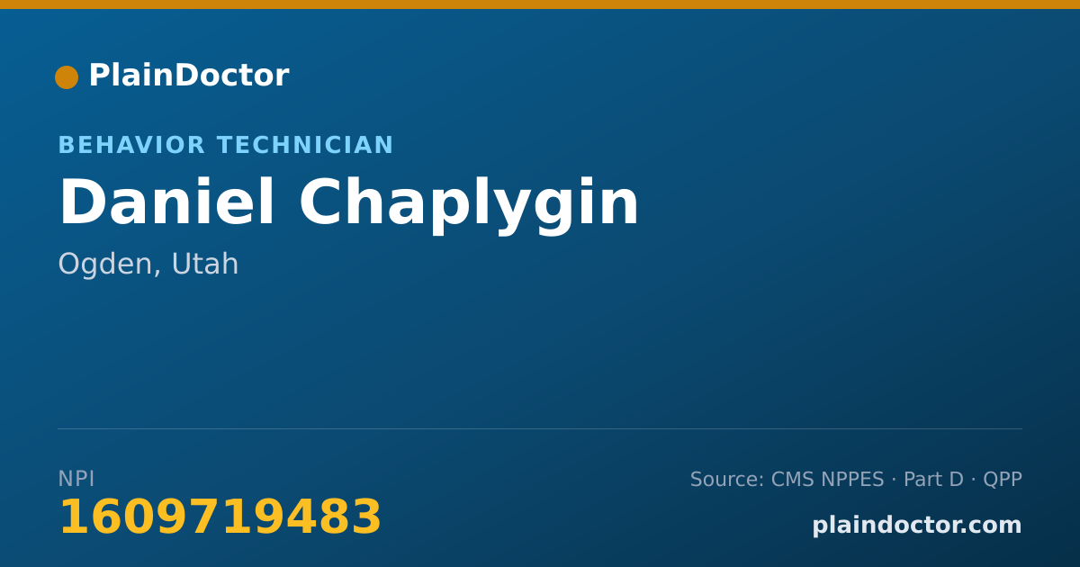 Shareable card for Daniel Chaplygin - Behavior Technician, Ogden, UT