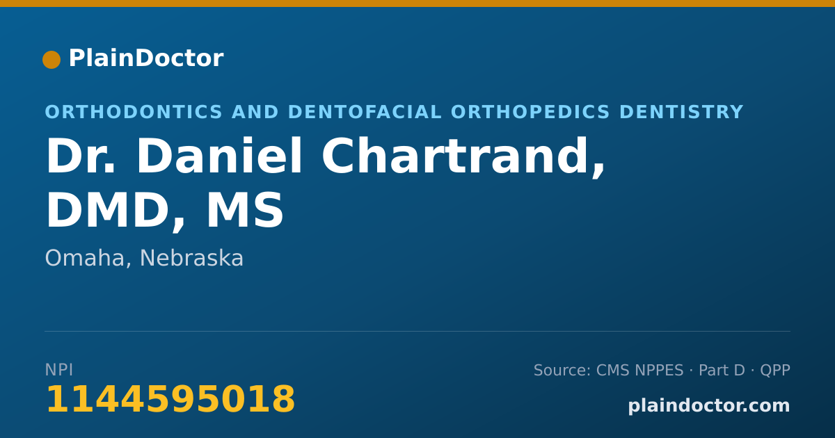 Shareable card for Daniel Chartrand, DMD, MS - Orthodontics and Dentofacial Orthopedics Dentistry, Omaha, NE