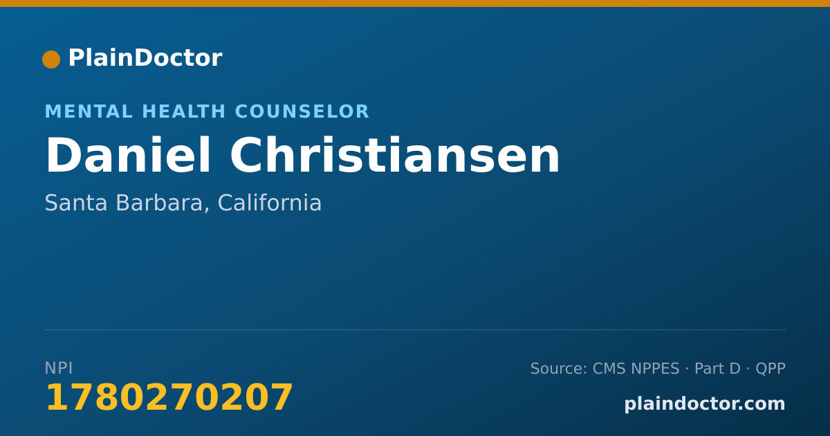 Shareable card for Daniel Christiansen - Mental Health Counselor, Santa Barbara, CA