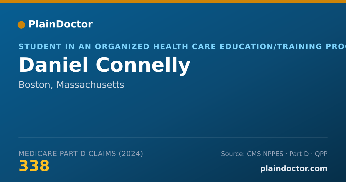 Shareable card for Daniel Connelly - Student in an Organized Health Care Education/Training Program, Boston, MA