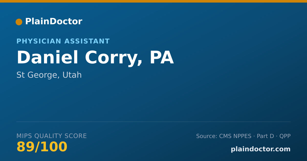 Shareable card for Daniel Corry, PA - Physician Assistant, St George, UT