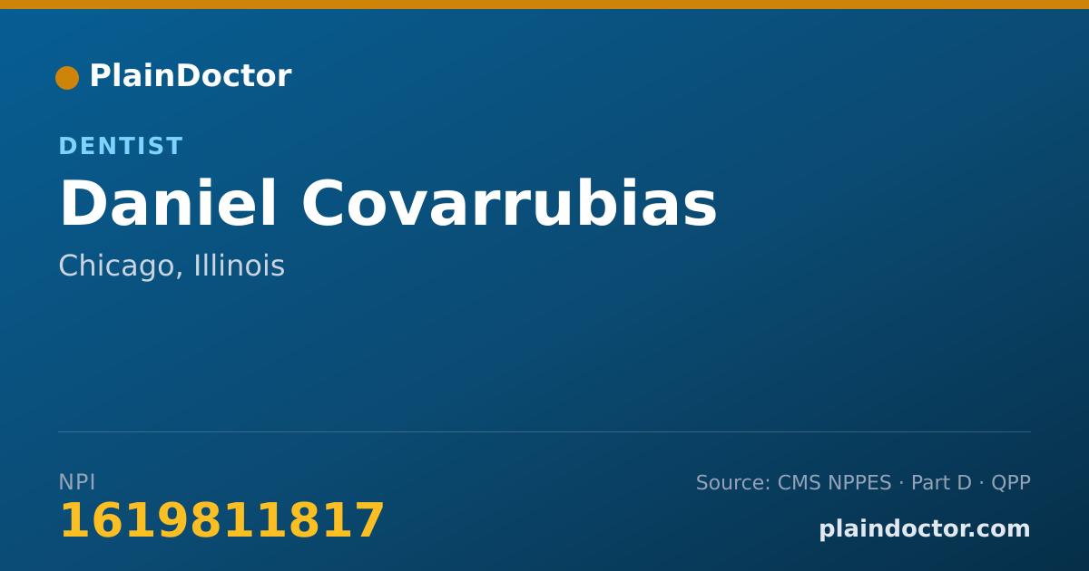 Shareable card for Daniel Covarrubias - Dentist, Chicago, IL