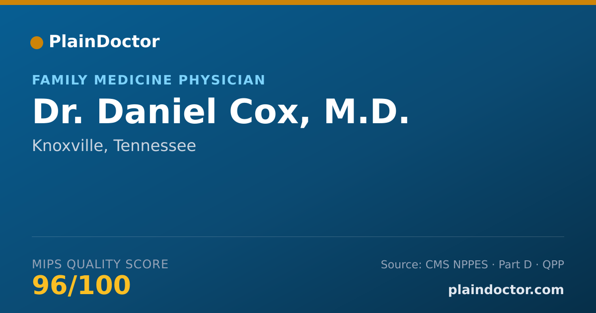 Shareable card for Daniel Cox, M.D. - Family Medicine Physician, Knoxville, TN