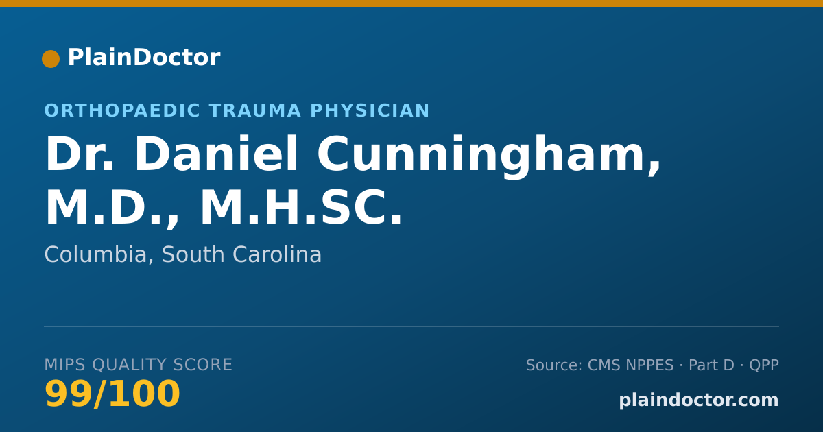 Shareable card for Daniel Cunningham, M.D., M.H.SC. - Orthopaedic Trauma Physician, Columbia, SC