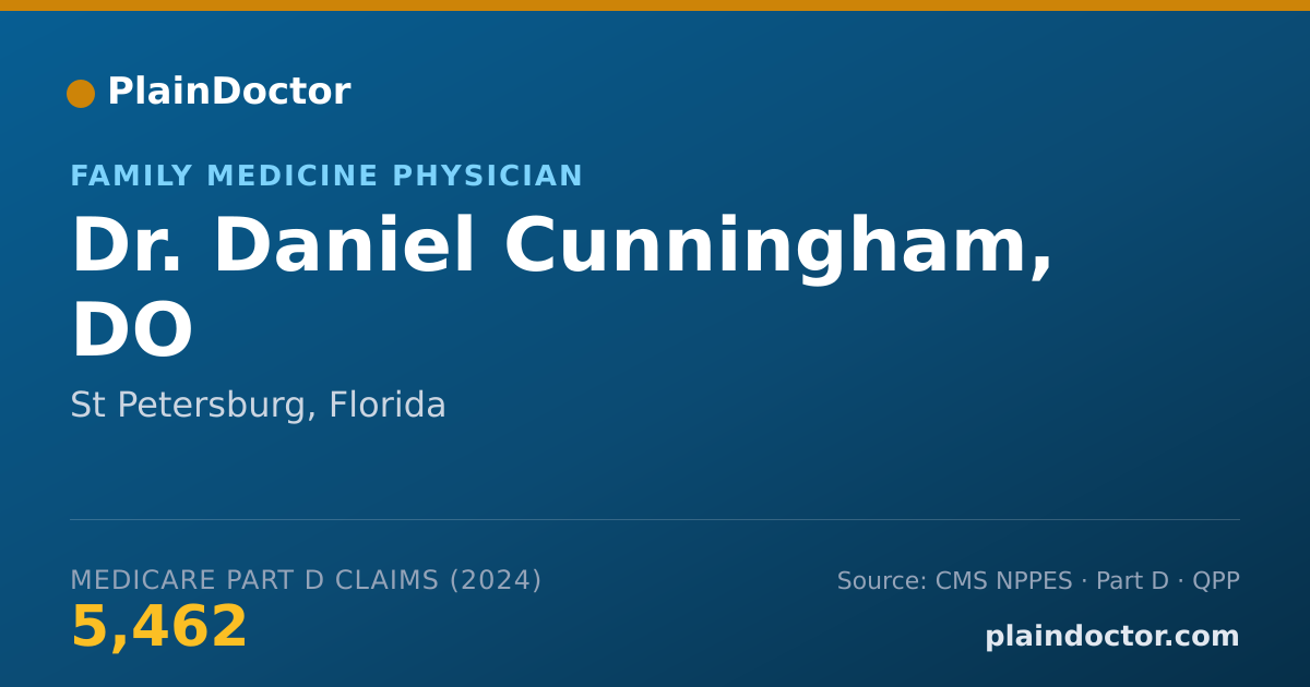 Shareable card for Daniel Cunningham, DO - Family Medicine Physician, St Petersburg, FL