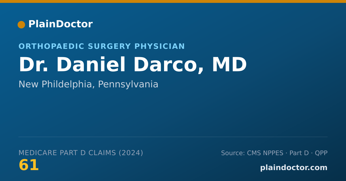 Shareable card for Daniel Darco, MD - Orthopaedic Surgery Physician, New Phildelphia, PA