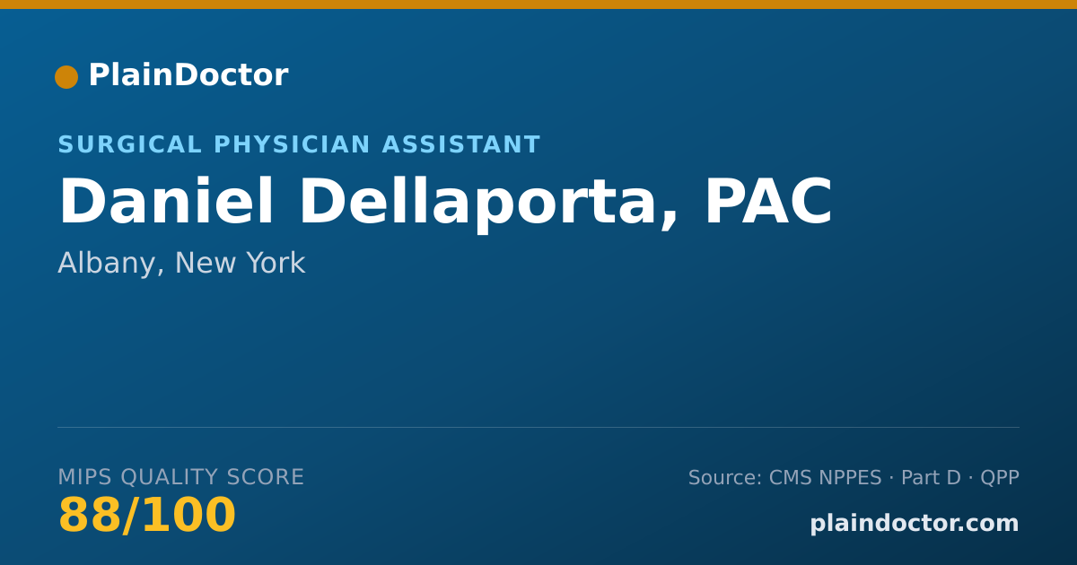 Shareable card for Daniel Dellaporta, PAC - Surgical Physician Assistant, Albany, NY