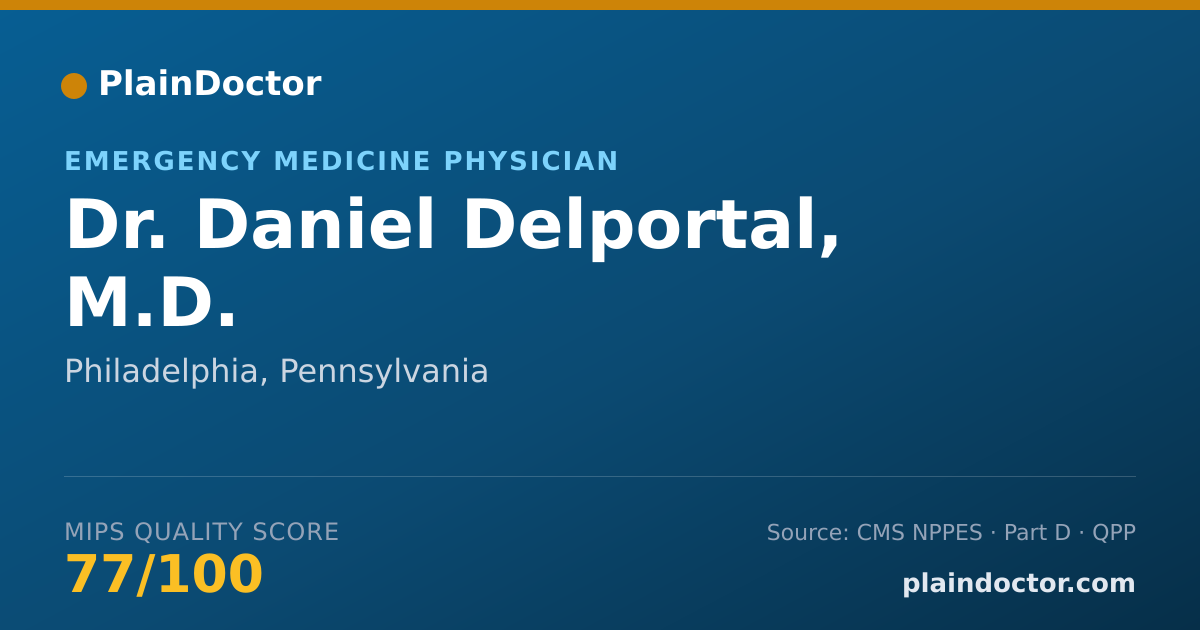 Shareable card for Daniel Delportal, M.D. - Emergency Medicine Physician, Philadelphia, PA