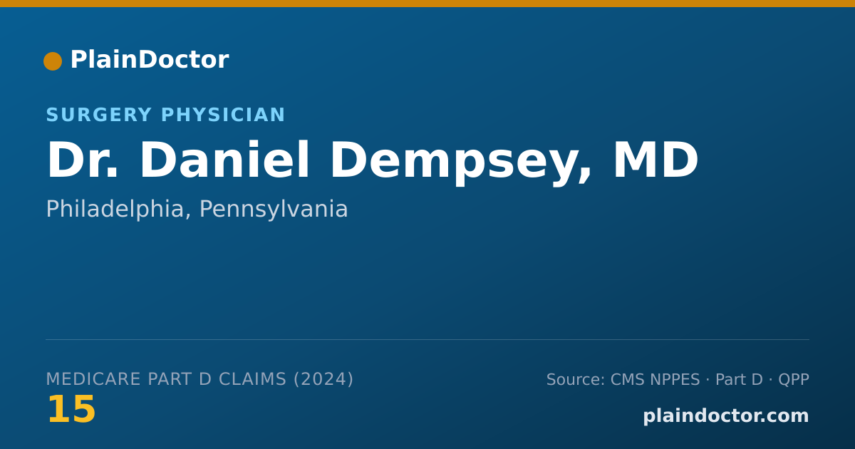 Shareable card for Daniel Dempsey, MD - Surgery Physician, Philadelphia, PA