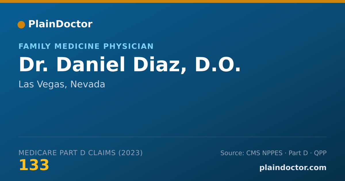 Shareable card for Daniel Diaz, D.O. - Family Medicine Physician, Las Vegas, NV