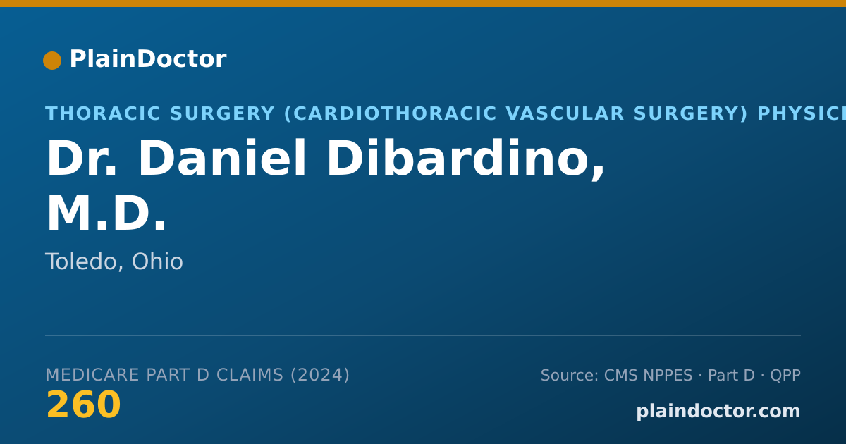 Shareable card for Daniel Dibardino, M.D. - Thoracic Surgery (Cardiothoracic Vascular Surgery) Physician, Toledo, OH