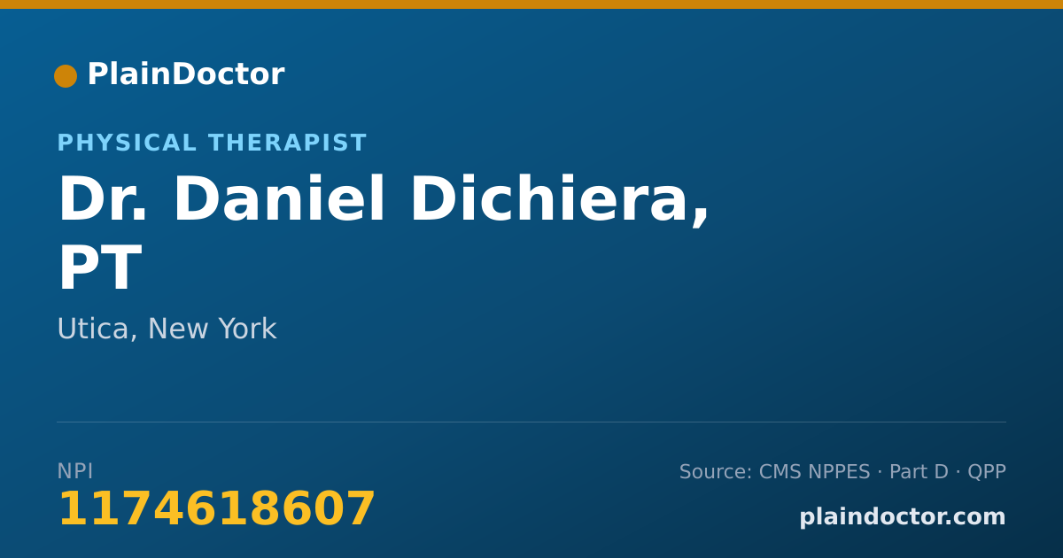 Shareable card for Daniel Dichiera, PT - Physical Therapist, Utica, NY