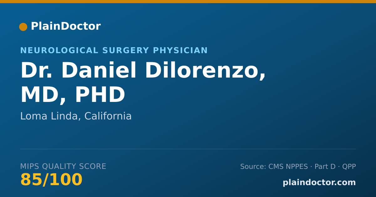 Shareable card for Daniel Dilorenzo, MD, PHD - Neurological Surgery Physician, Loma Linda, CA