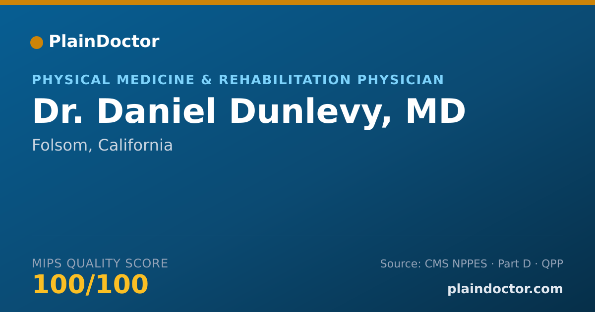 Shareable card for Daniel Dunlevy, MD - Physical Medicine & Rehabilitation Physician, Folsom, CA