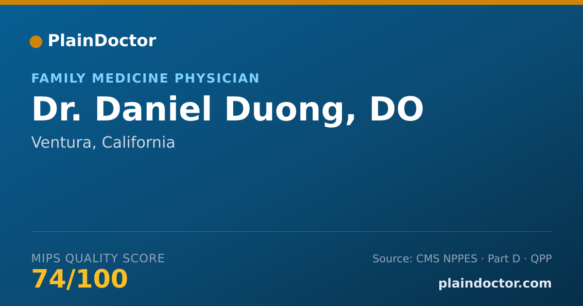 Shareable card for Daniel Duong, DO - Family Medicine Physician, Ventura, CA