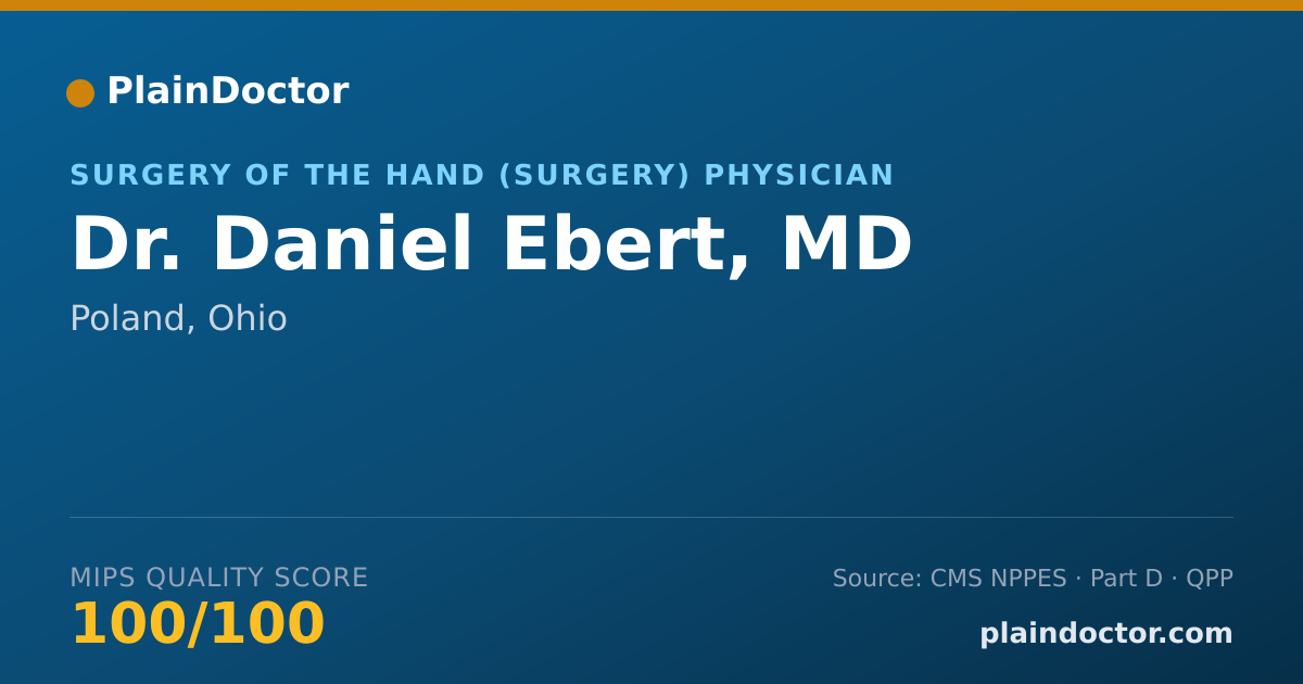 Shareable card for Daniel Ebert, MD - Surgery of the Hand (Surgery) Physician, Poland, OH