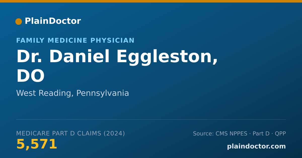 Shareable card for Daniel Eggleston, DO - Family Medicine Physician, West Reading, PA