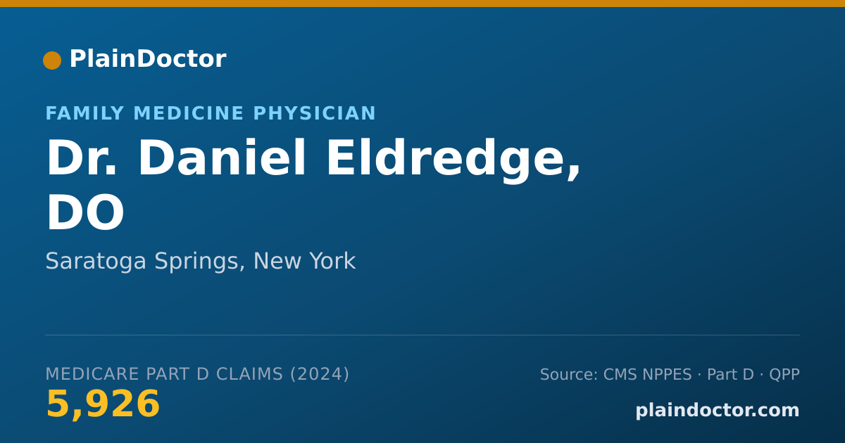 Shareable card for Daniel Eldredge, DO - Family Medicine Physician, Saratoga Springs, NY