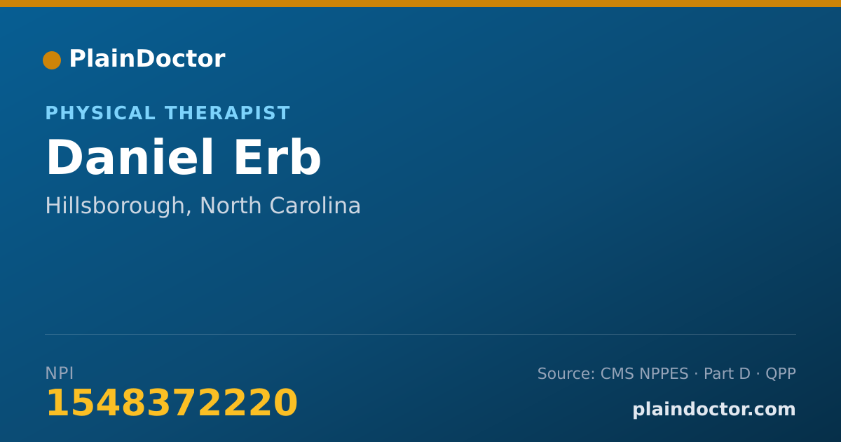 Shareable card for Daniel Erb - Physical Therapist, Hillsborough, NC
