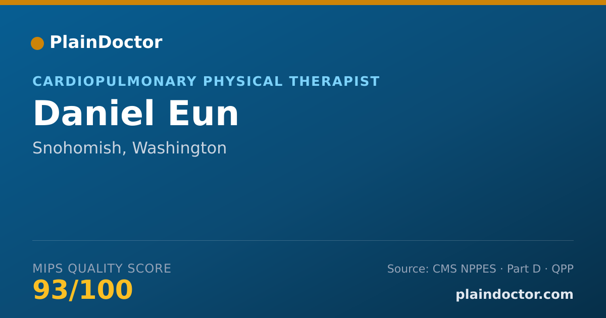 Shareable card for Daniel Eun - Cardiopulmonary Physical Therapist, Snohomish, WA