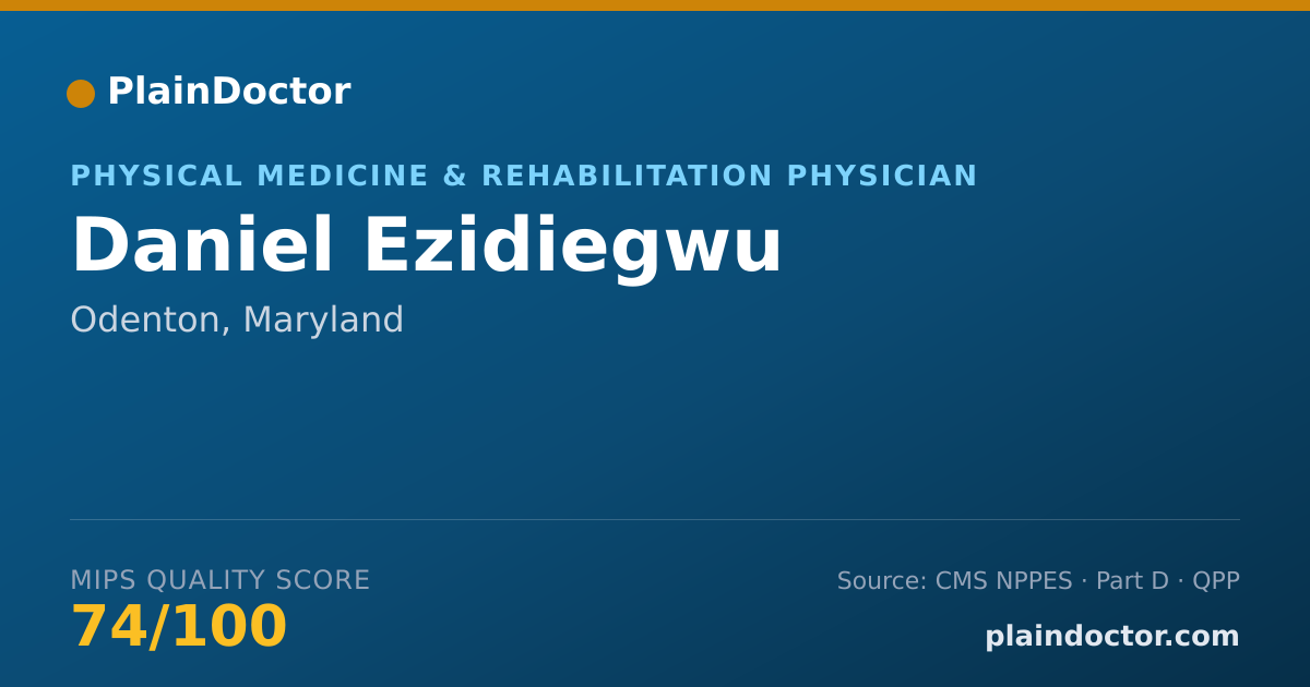 Shareable card for Daniel Ezidiegwu - Physical Medicine & Rehabilitation Physician, Odenton, MD