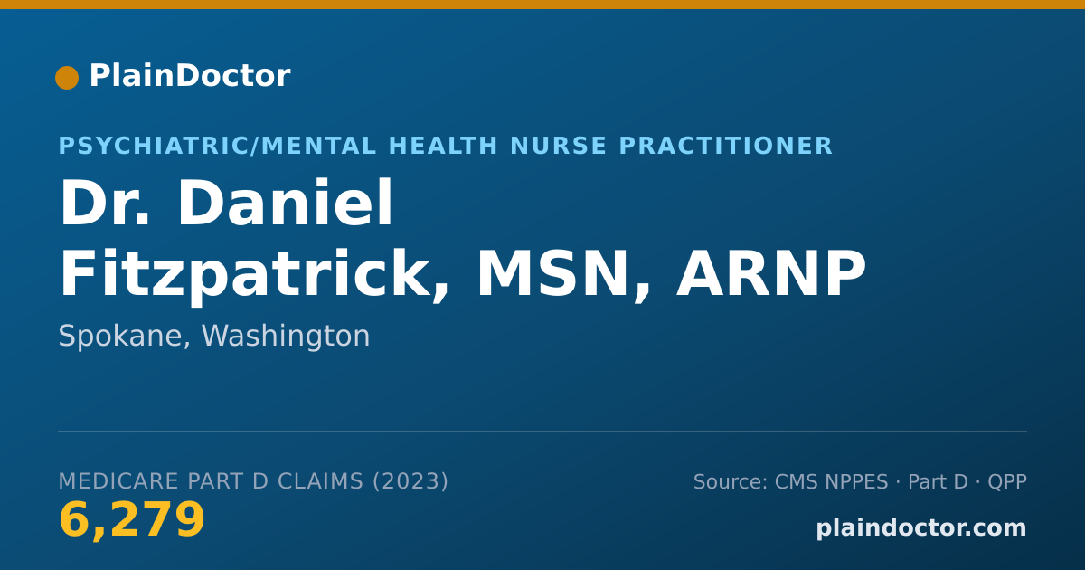 Shareable card for Daniel Fitzpatrick, MSN, ARNP - Psychiatric/Mental Health Nurse Practitioner, Spokane, WA