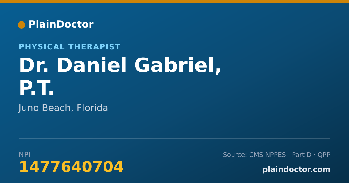 Shareable card for Daniel Gabriel, P.T. - Physical Therapist, Juno Beach, FL