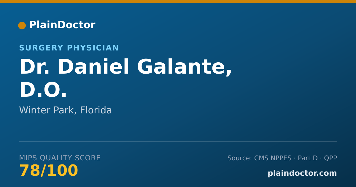Shareable card for Daniel Galante, D.O. - Surgery Physician, Winter Park, FL