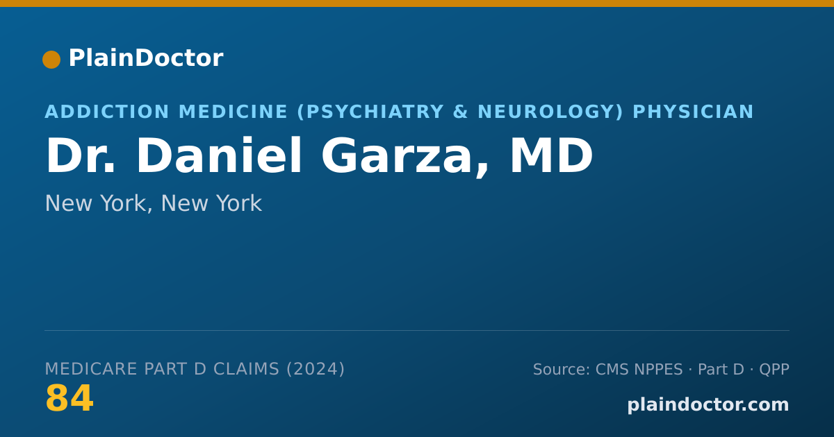 Shareable card for Daniel Garza, MD - Addiction Medicine (Psychiatry & Neurology) Physician, New York, NY