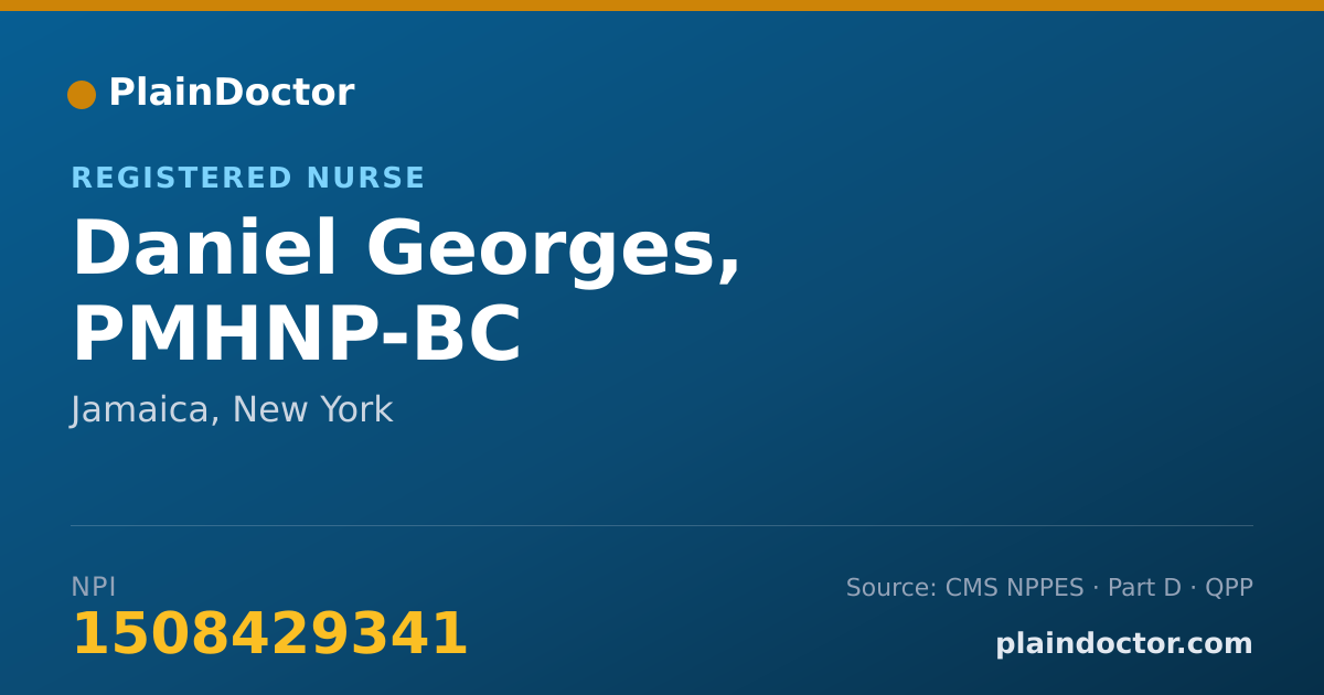 Shareable card for Daniel Georges, PMHNP-BC - Registered Nurse, Jamaica, NY