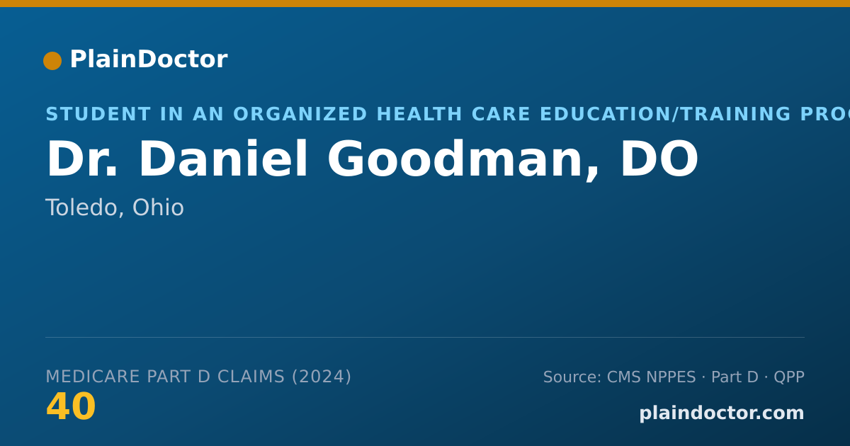 Shareable card for Daniel Goodman, DO - Student in an Organized Health Care Education/Training Program, Toledo, OH