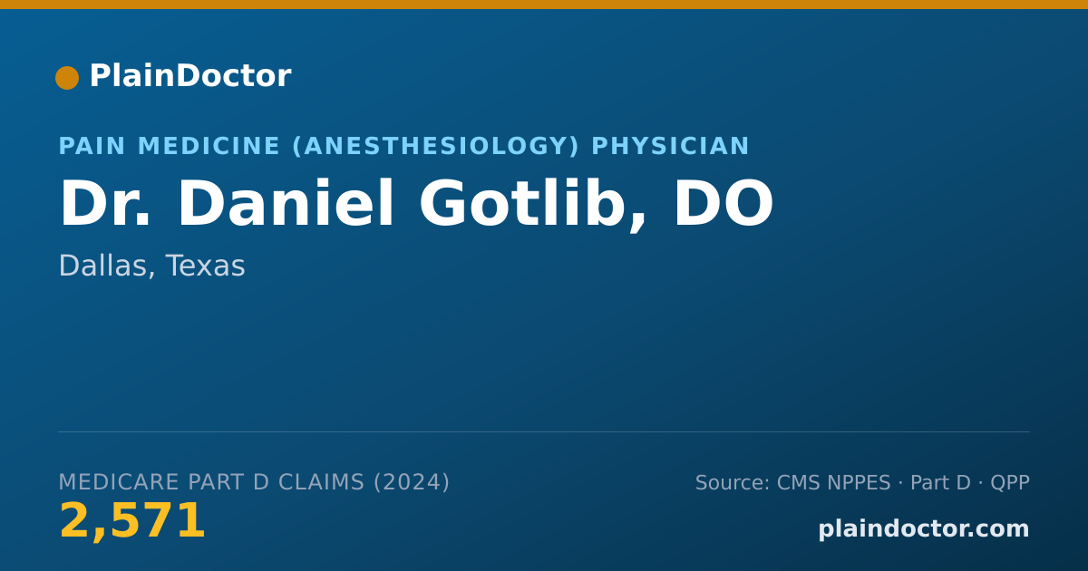 Shareable card for Daniel Gotlib, DO - Pain Medicine (Anesthesiology) Physician, Dallas, TX