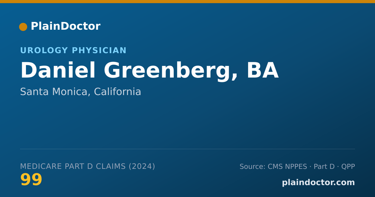 Shareable card for Daniel Greenberg, BA - Urology Physician, Santa Monica, CA