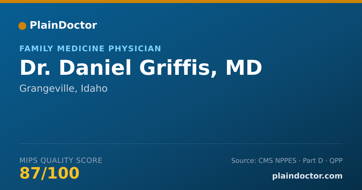 Shareable card for Daniel Griffis, MD - Family Medicine Physician, Grangeville, ID